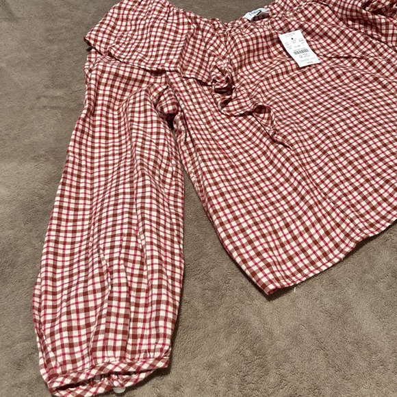 J.Crew Flannel squareneck ruffle top - Picture 5 of 10